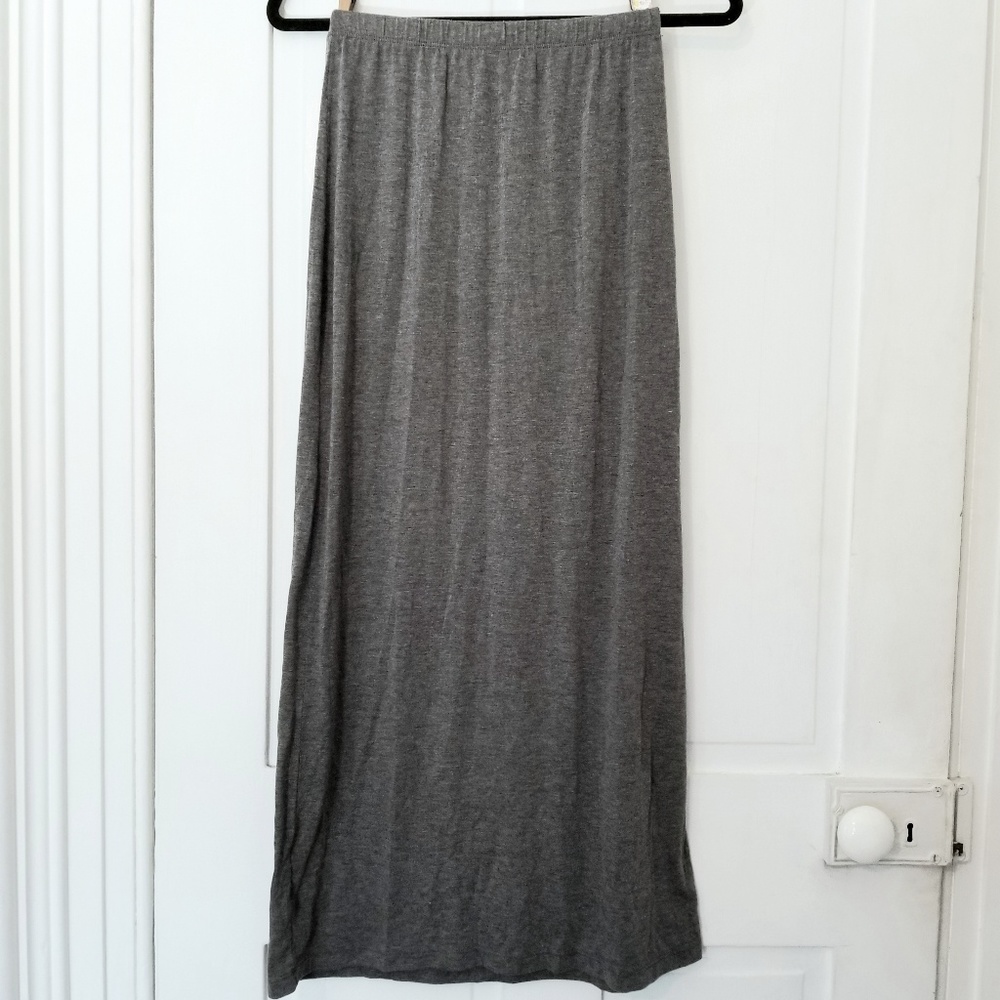 Brandy Melville Heather Gray Jersey Maxi Skirt